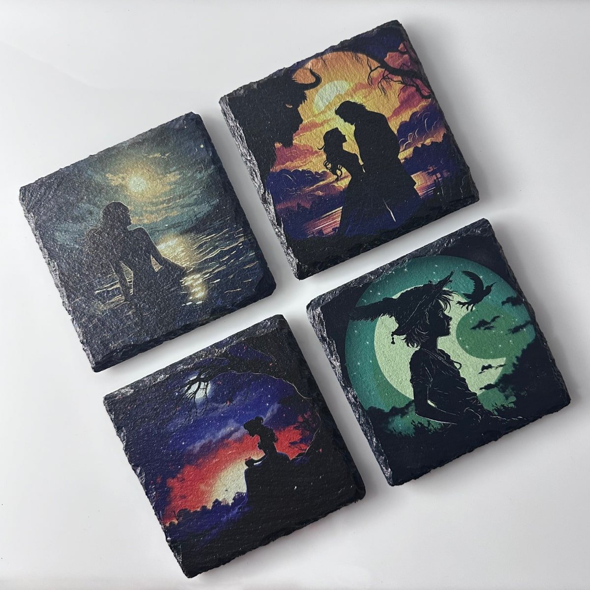 Fairytale Silhouette Slate Coasters - Set of 4 - GameOn.games