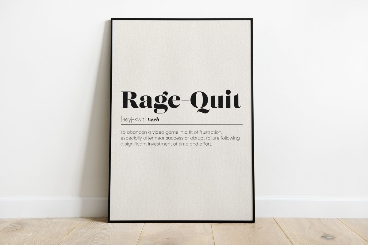 Gaming Dictionary Art - Rage-Quit