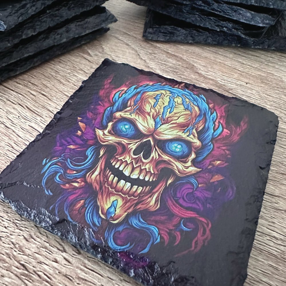 Gothic Tattoo Slate Coasters - Skull - GameOn.games