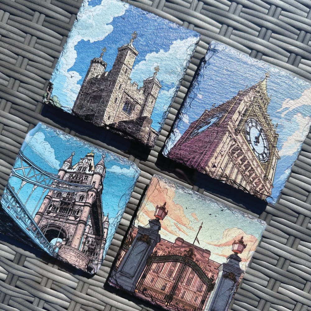 London Slate Coasters - Tower of London - GameOn.games