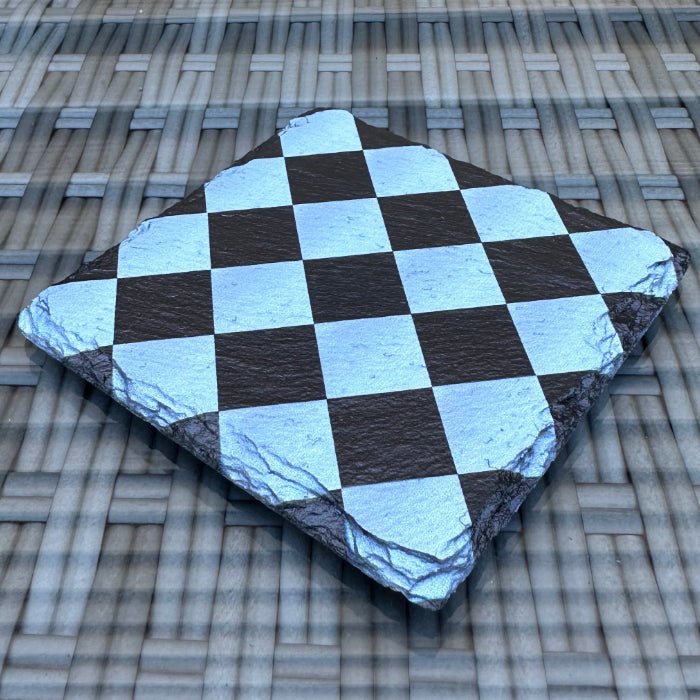 Pattern Slate Coasters - Diamond Checkered - GameOn.games
