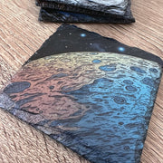 Space Slate Coasters - The Moon - GameOn.games