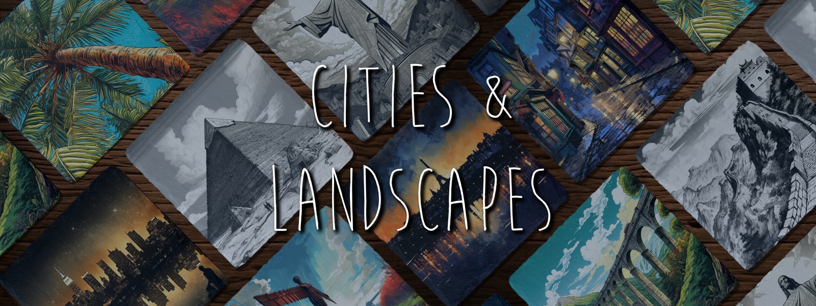 Cities & Landscapes Slate Coasters - GameOn.games