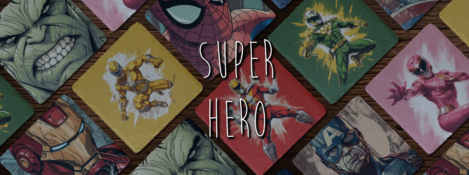 Super Hero Slate Coasters - GameOn.games
