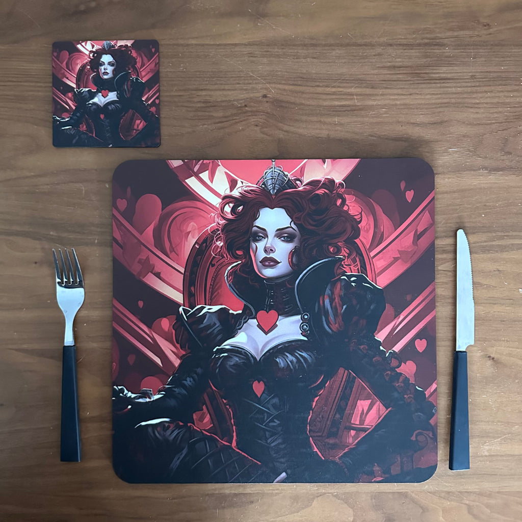 Alice in Wonderland Slate Coasters - The Queen of Hearts