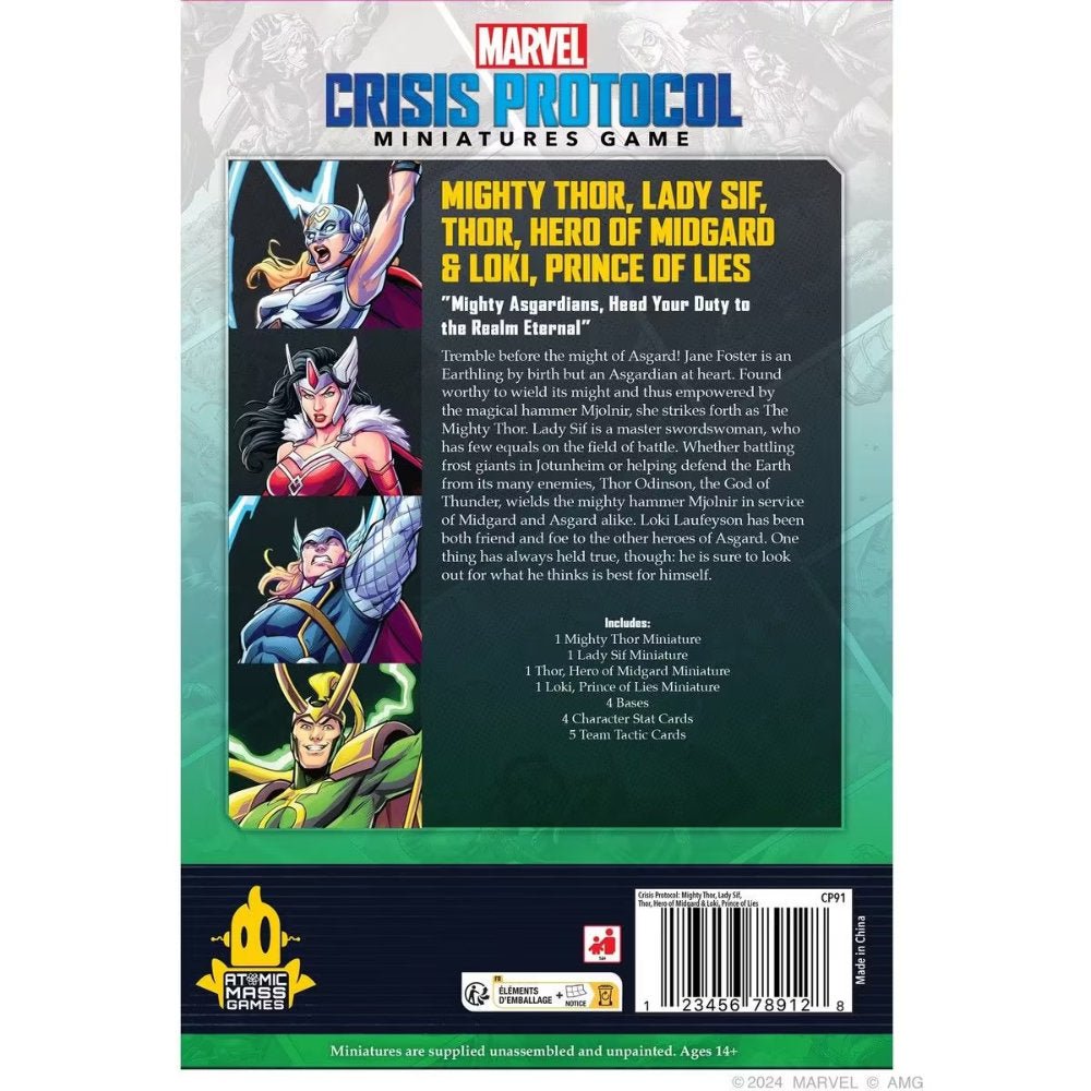 Marvel Crisis Protocol - Mighty Thor, Lady Sif, Thor, Hero of Midgard & Loki, Prince of Lies - GameOn.games