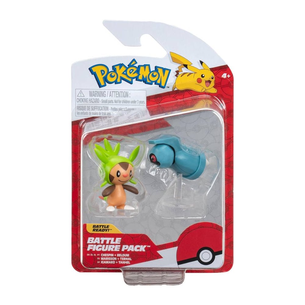 Pokémon 2 - 3" Battle Figure Pack - Chespin & Beldum - GameOn.games