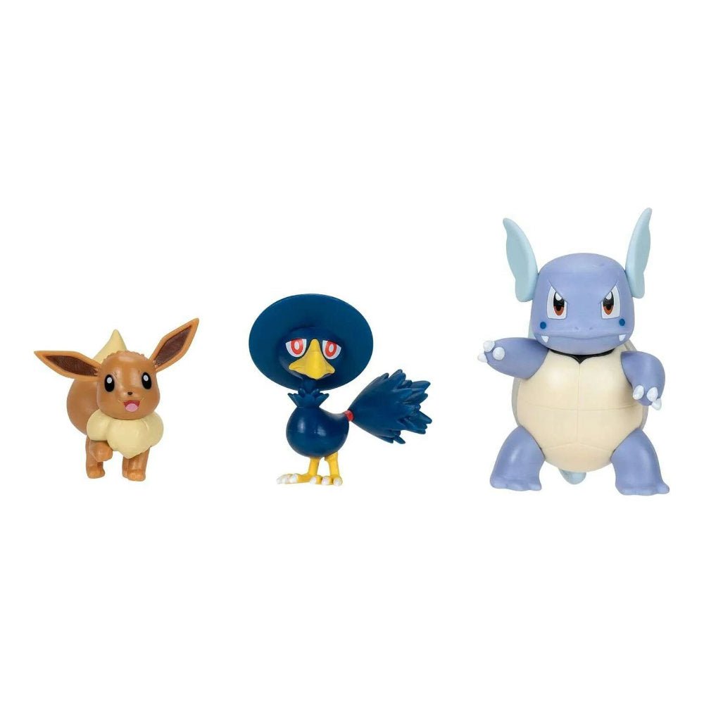 Pokémon 3 - pack Battle Figure - Eevee, Wartortle & Murkrow - GameOn.games