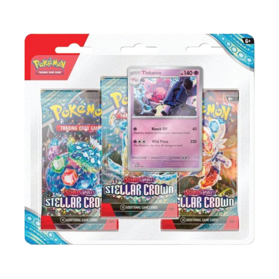 Pokémon TCG: Stellar Crown 3 Pack Blister - Tinkaton - GameOn.games