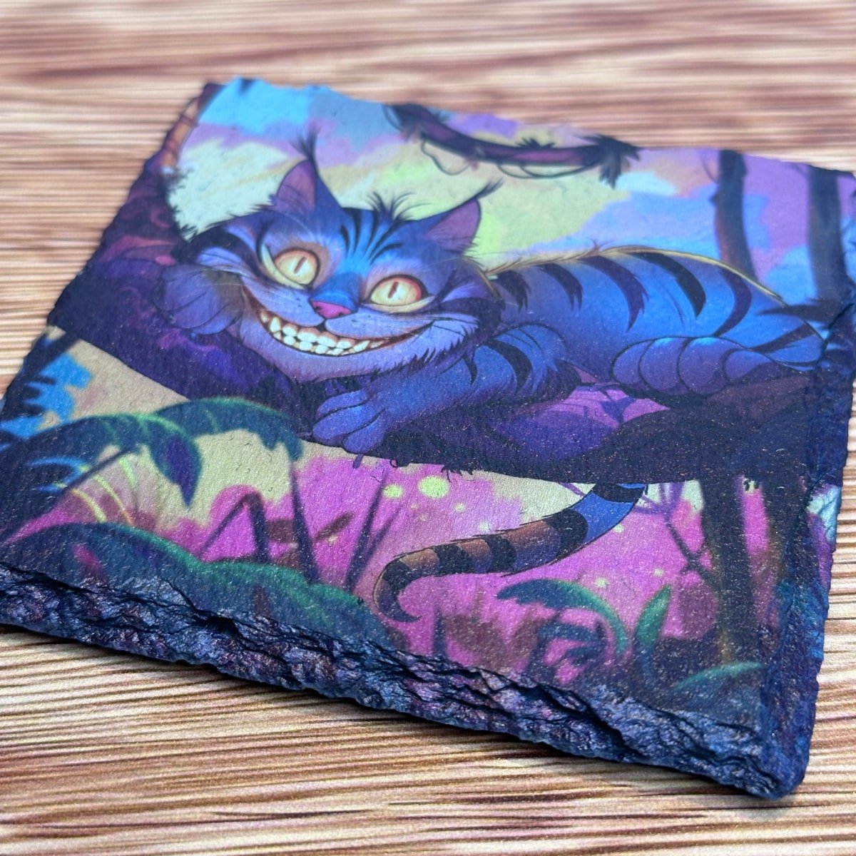 Alice in Wonderland Anime Style Slate Coaster - Cheshire Cat - GameOn.games