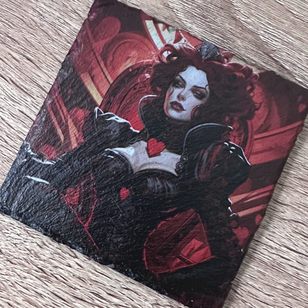 Alice in Wonderland Slate Coasters - The Queen of Hearts - GameOn.games