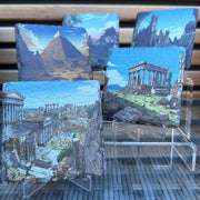 Ancient Ruins Slate Coaster - Ancient Greece Ruins - GameOn.games