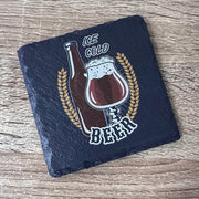 Beer Slate Coasters - Ice Cold Beer - GameOn.games