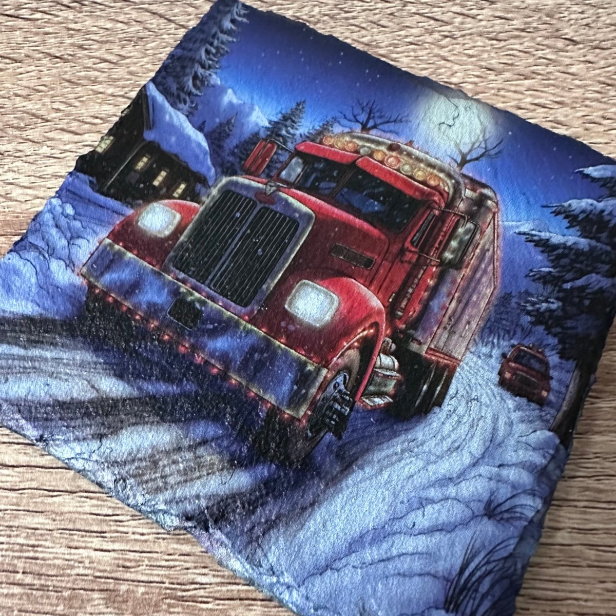 Christmas Slate Coasters - Driving Home For Christmas - GameOn.games
