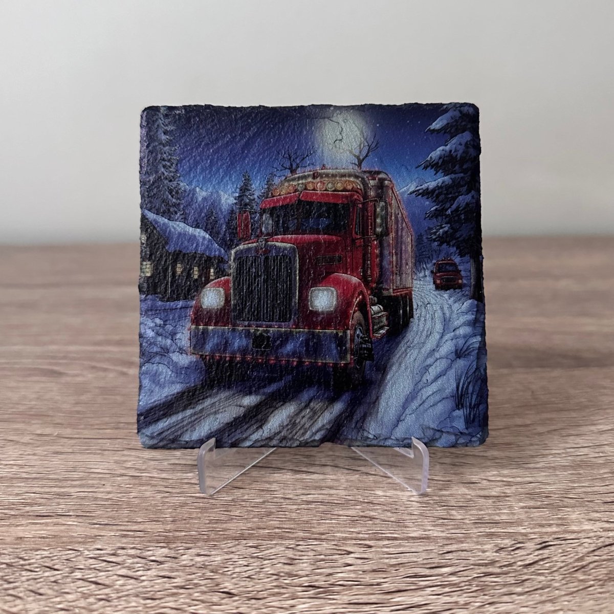 Christmas Slate Coasters - Driving Home For Christmas - GameOn.games