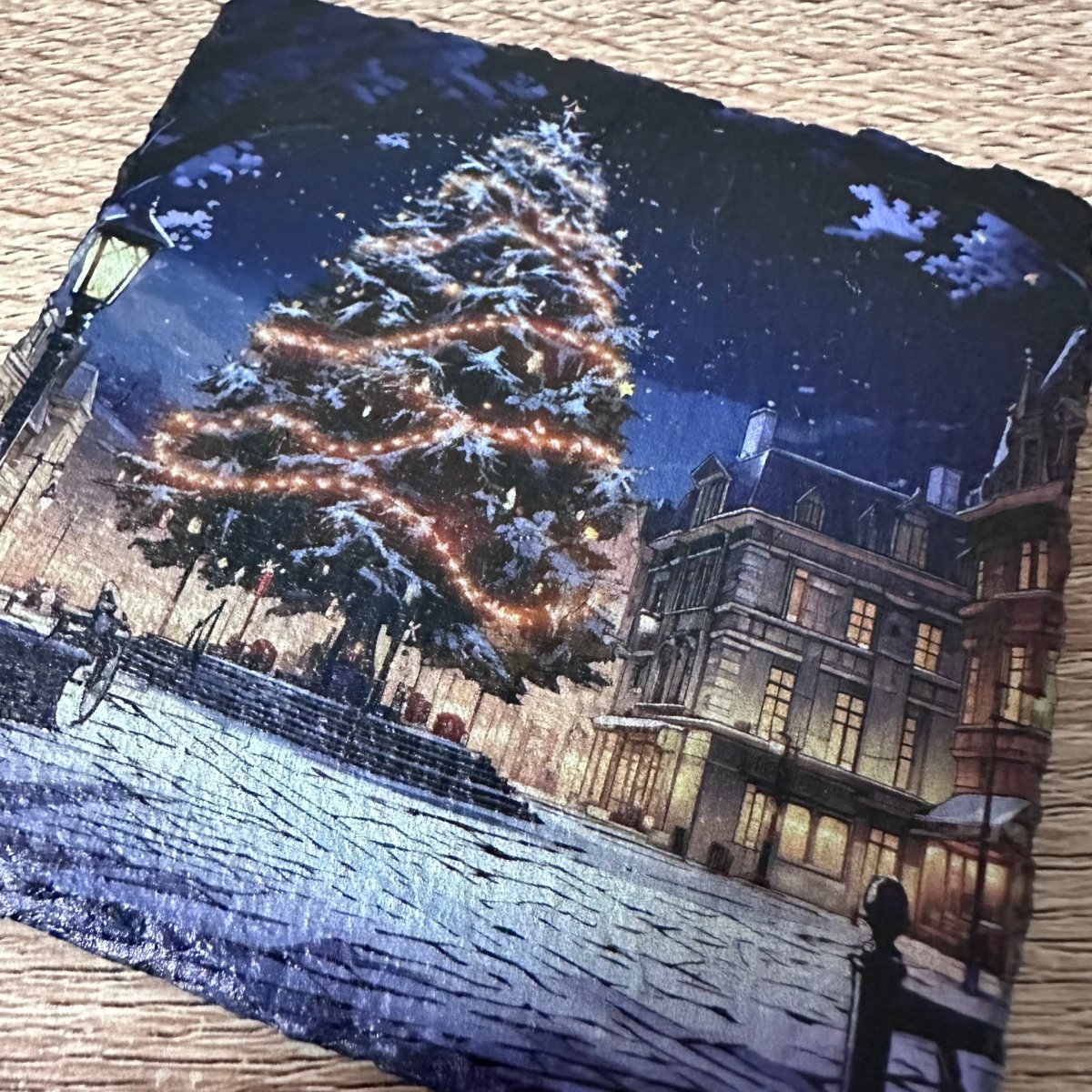 Christmas Slate Coasters - Town Square Christmas Tree - GameOn.games