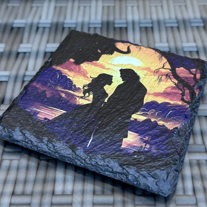 Fairytale Silhouette Slate Coasters - Beauty and the Beast - GameOn.games
