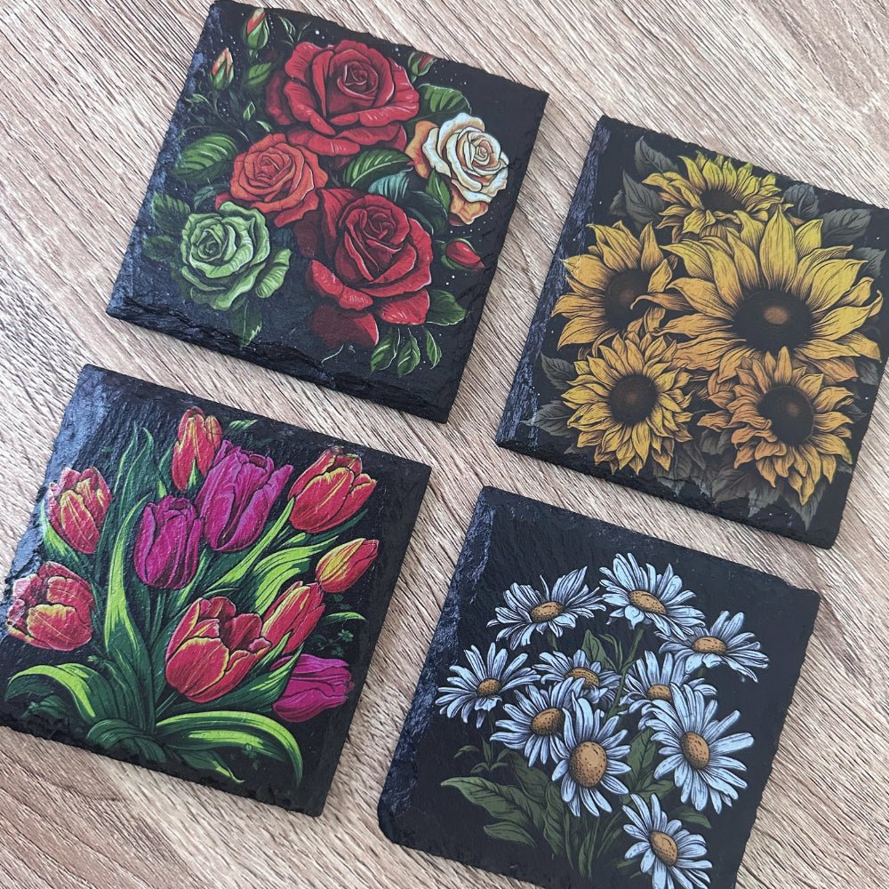 Flowers Slate Coasters - Lily - GameOn.games