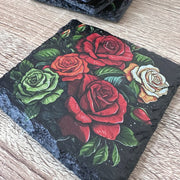 Flowers Slate Coasters - Rose - GameOn.games