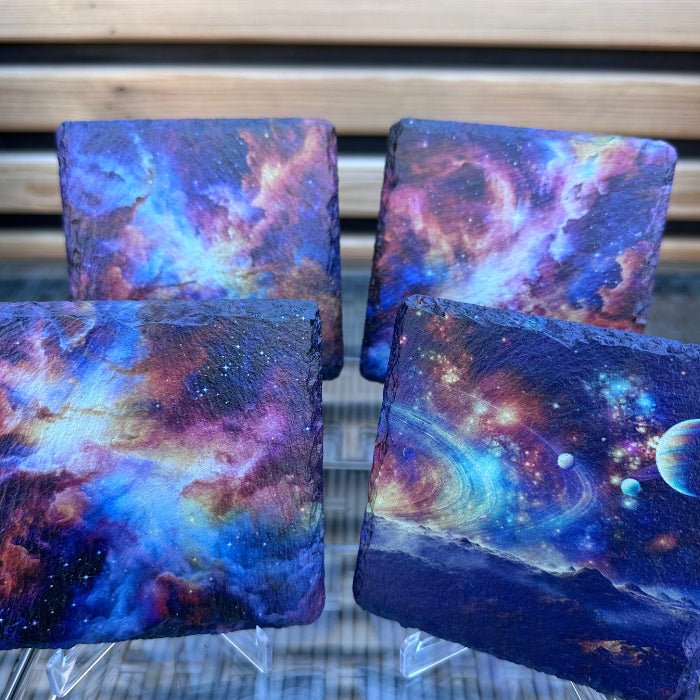 Galaxy Slate Coasters - Planets and Galaxy - GameOn.games