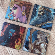 Greek Gods Slate Coasters - Hera - GameOn.games