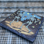 Halloween Slate Coasters - Dancing Skeletons - GameOn.games