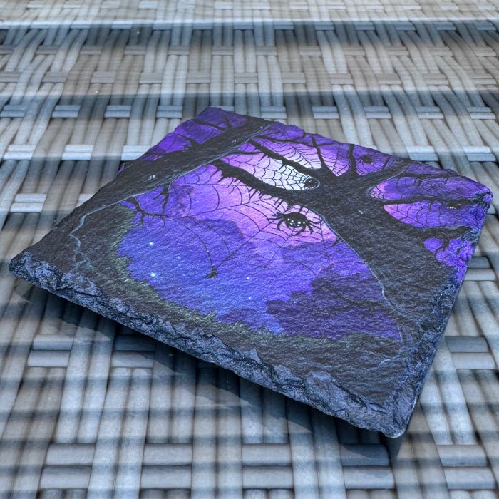 Halloween Slate Coasters - Spider Web - GameOn.games