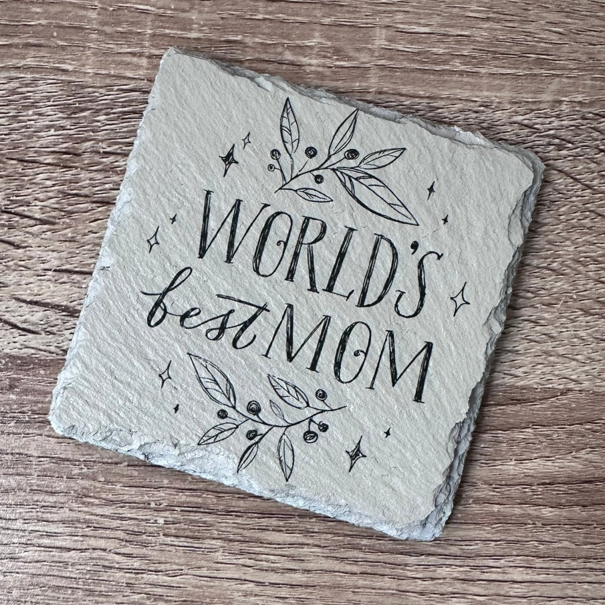 Mothers Day Slate Coasters - World's Best Mom - GameOn.games