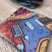 Musical Instruments Slate Coasters - Electric Guitar - GameOn.games