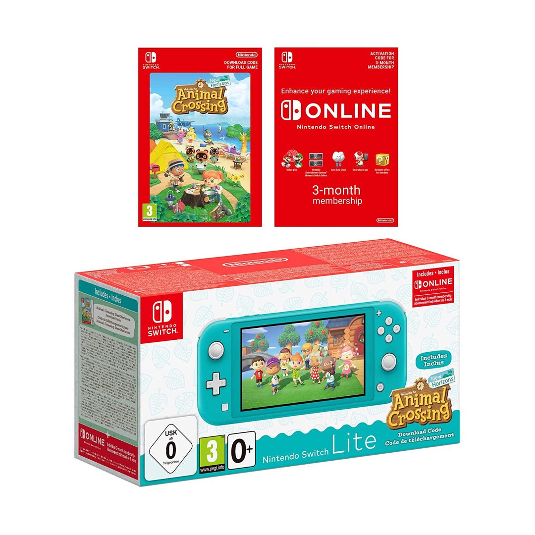 Nintendo Switch Lite Turquoise + Animal Crossing: New Horizons + 3 Months Online Membership - GameOn.games