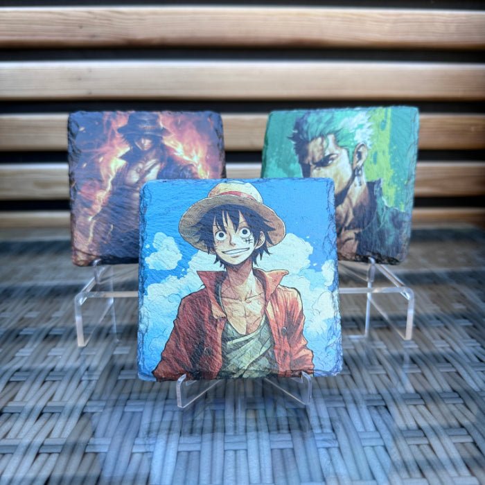 One Piece Slate Coasters - Portgas D. Ace - GameOn.games