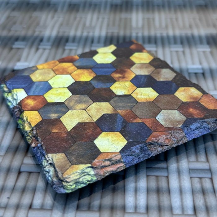 Pattern Slate Coasters - Honeycomb #1 - GameOn.games