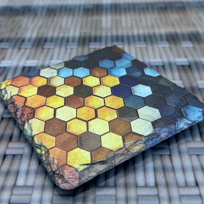 Pattern Slate Coasters - Honeycomb #3 - GameOn.games