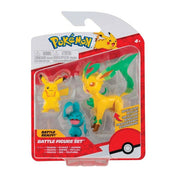 Pokemon 3-pack Battle Figures: Pikachu, Leafeon & Wynaut - GameOn.games