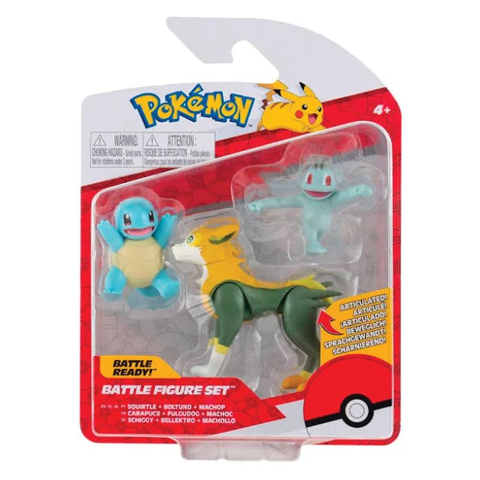 Pokemon 3-pack Battle Figures: Squirtle, Boltund & Machop - GameOn.games