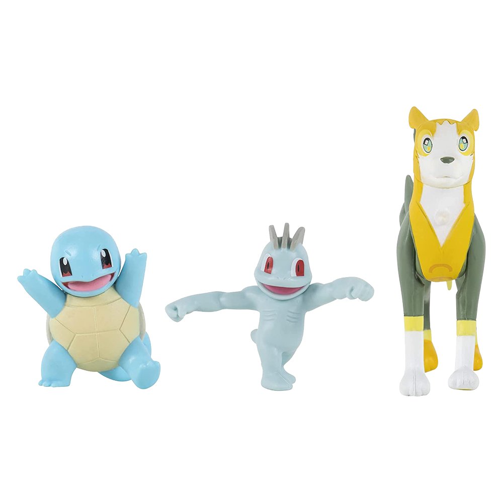 Pokemon 3-pack Battle Figures: Squirtle, Boltund & Machop - GameOn.games