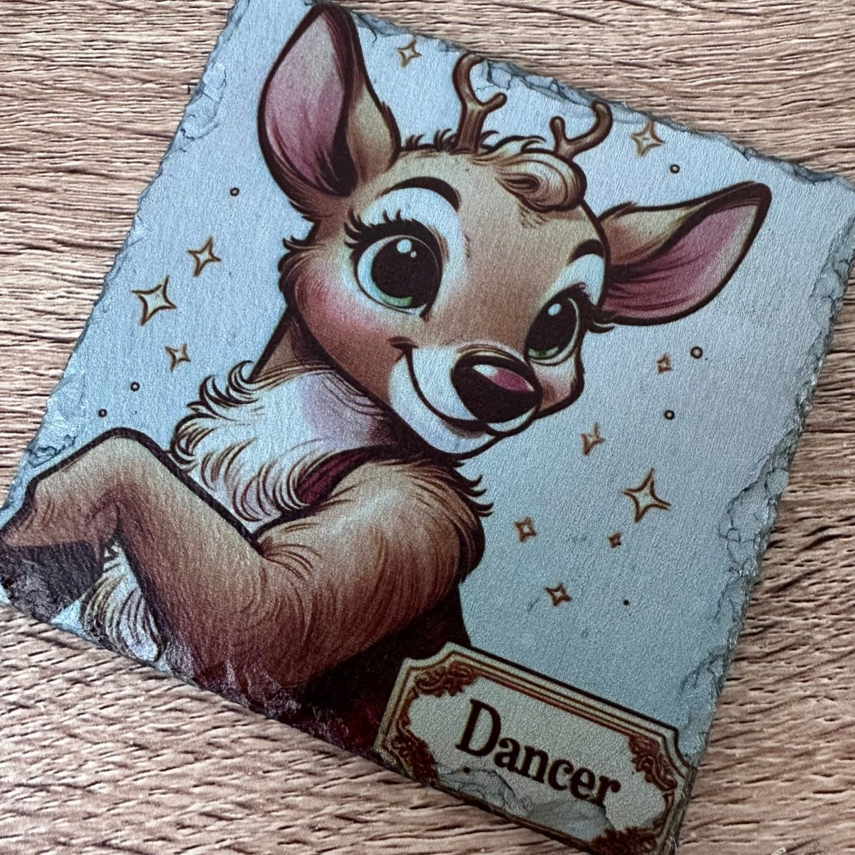 Reindeer Slate Coasters - Dancer - GameOn.games
