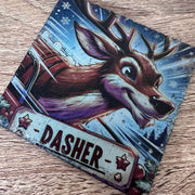 Reindeer Slate Coasters - Dasher - GameOn.games
