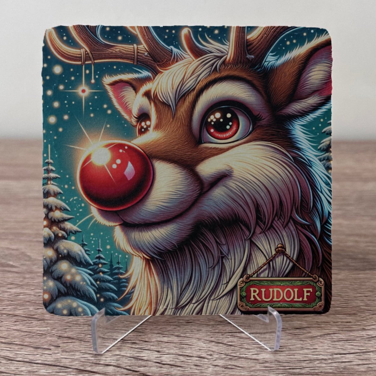 Reindeer Slate Coasters - Rudolph - GameOn.games