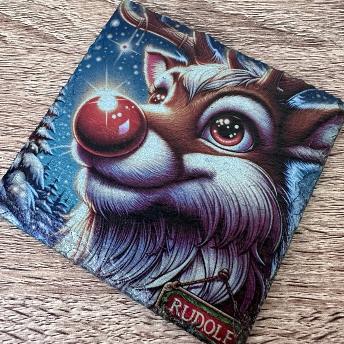 Reindeer Slate Coasters - Rudolph - GameOn.games
