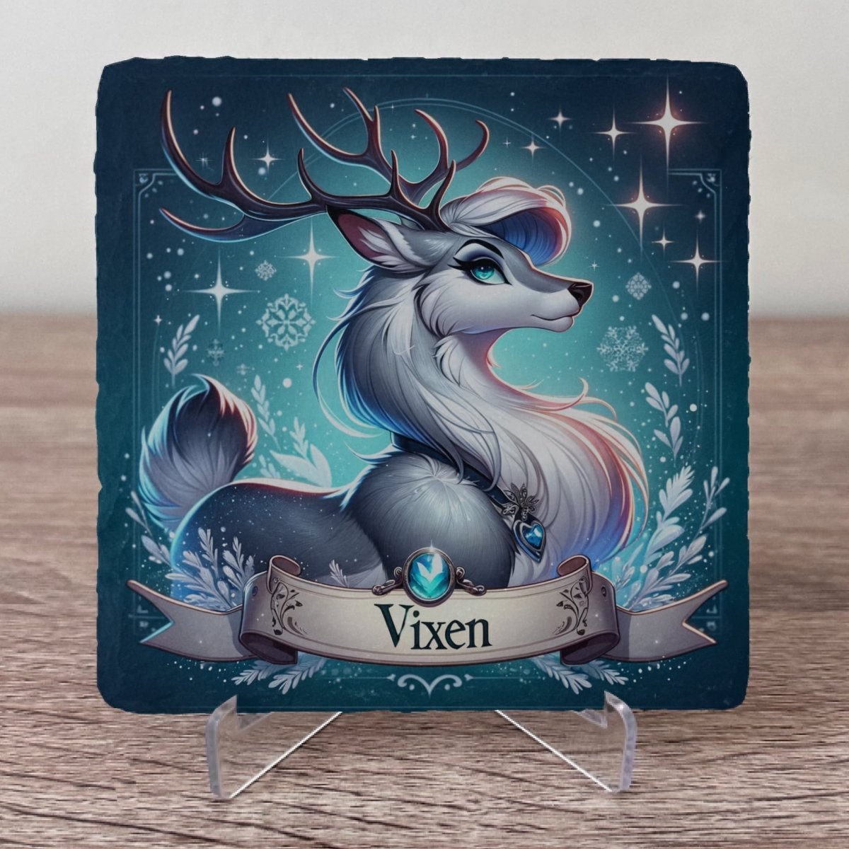 Reindeer Slate Coasters - Vixen - GameOn.games