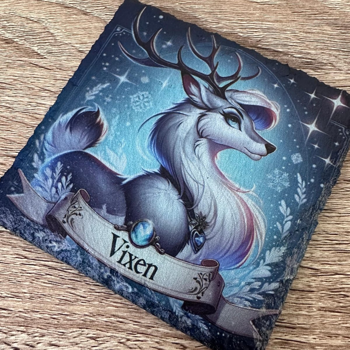 Reindeer Slate Coasters - Vixen - GameOn.games