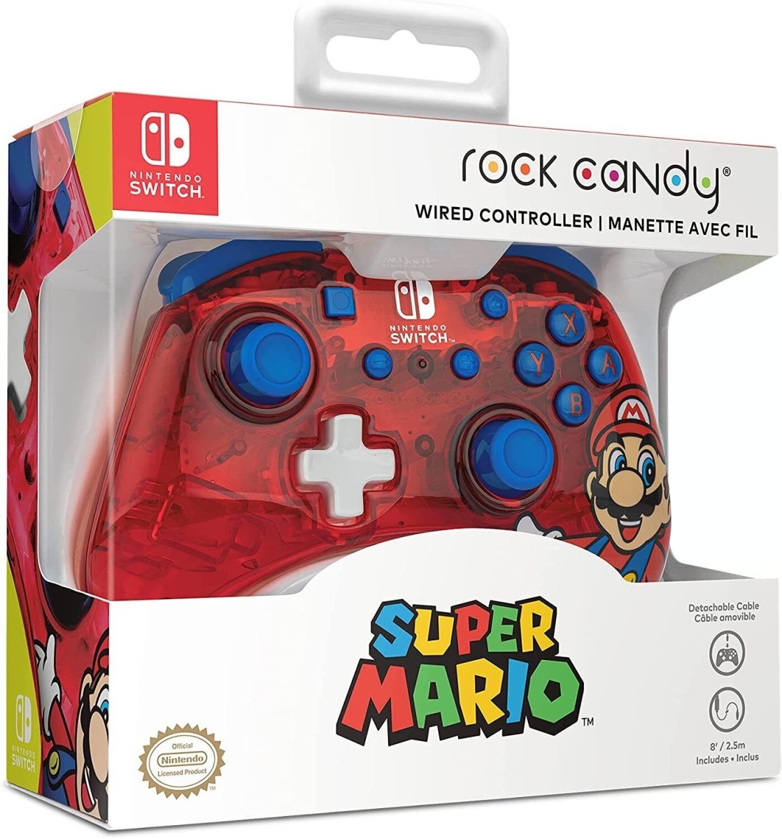 Rock Candy Nintendo Switch Wired Controller - Mario - GameOn.games