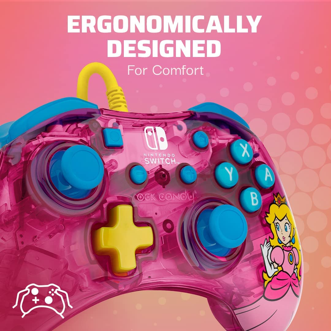 Rock Candy Switch Wired Controller - Princess Peach - GameOn.games