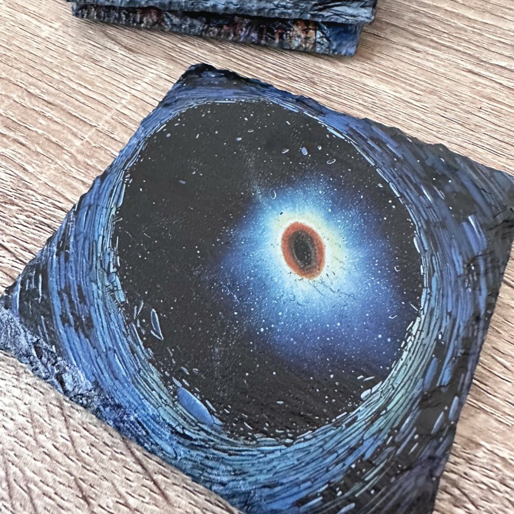 Space Slate Coasters - Black Hole - GameOn.games