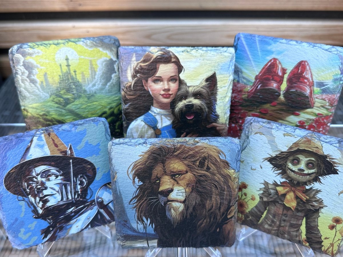 The Wizard of Oz Slate Coasters - Ruby Slippers - GameOn.games