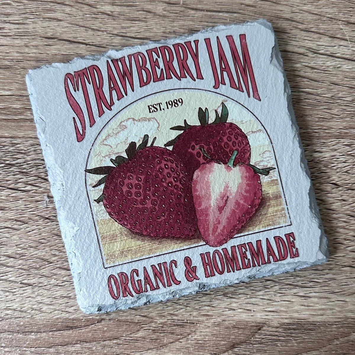 Vintage Fruit Slate Coasters - Strawberry Jam - GameOn.games