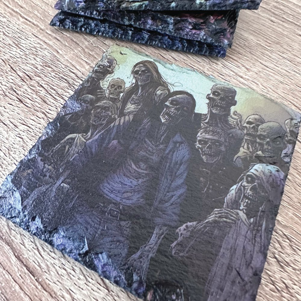 Zombie Hordes Slate Coaster - Zombie Horde #1 - GameOn.games