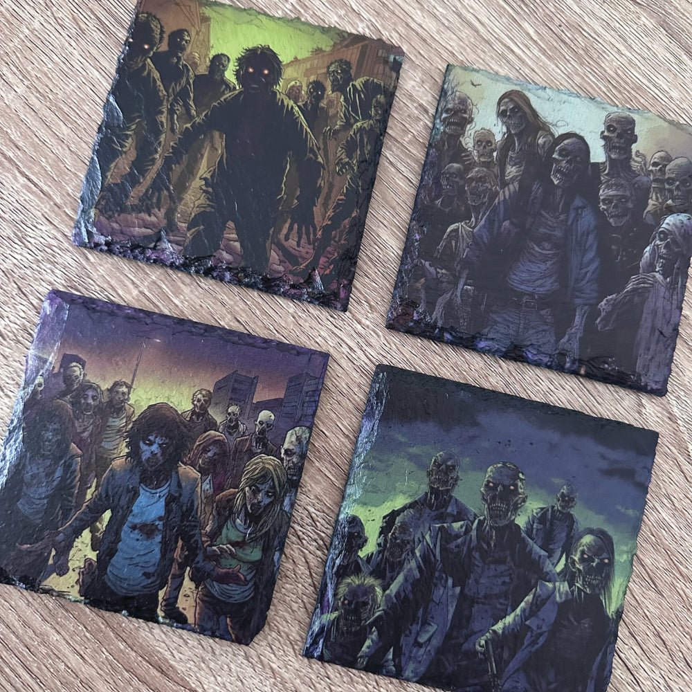 Zombie Hordes Slate Coaster - Zombie Horde #4 - GameOn.games